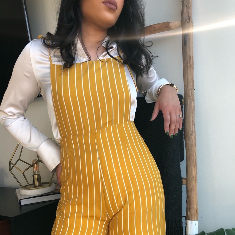 Yellow Striped Jumpsuit